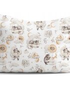 BabyMam Fata de perna antialergica pentru copii Beige Bears realizata din 100 bumbac respirabil inchidere cu fermoar dimensiune 40x60 cm