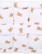 BabyMam Organizator pentru patut copii cu 6 buzunare spatioase fixare rapida cu velcro dimensiune 60 x 60cm Teddybears