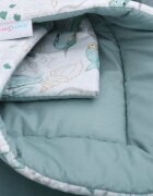 BabyMam Paturica de infasat multifunctionala pentru nou-nascuti Green Marine din bumbac cu doua fete fixare cu velcro dimensiune 80 x 80 cm