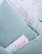 BabyMam Paturica de infasat multifunctionala pentru nou-nascuti Green Marine din bumbac cu doua fete fixare cu velcro dimensiune 80 x 80 cm