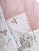 BabyMam Paturica de infasat multifunctionala pentru nou-nascuti Pink Elephant din bumbac cu doua fete fixare cu velcro dimensiune 80 x 80 cm