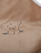 BabyMam Paturica din plus pentru copii dimensiune 75 x 100 cm model brodat Cappuccino Teddy Bear