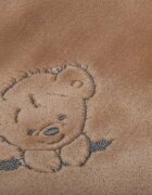 BabyMam Paturica din plus pentru copii dimensiune 75 x 100 cm model brodat Cappuccino Teddy Bear