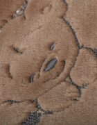 BabyMam Paturica din plus pentru copii dimensiune 75 x 100 cm model brodat Cappuccino Teddy Bear