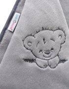 BabyMam Paturica din plus pentru copii dimensiune 75 x 100 cm model brodat grey Teddy Bear