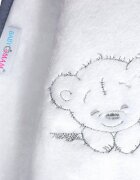 BabyMam Paturica din plus pentru copii dimensiune 75 x 100 cm model brodat White Teddy Bear