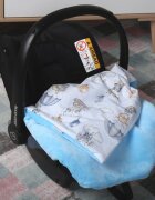 BabyMam Paturica pentru copii blue Rabbit realizata cu doua fete din bumbac si din plus pufos dimensiune 75 x 50 cm