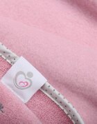 BabyMam Poncho de baie pentru copii retro Pink 126 x 60 cm realizat din bumbac moale cu agatatoare cuier