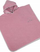 BabyMam Poncho de baie pentru copii retro Pink 126 x 60 cm realizat din bumbac moale cu agatatoare cuier