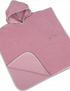 BabyMam Poncho de baie pentru copii retro Pink 126 x 60 cm realizat din bumbac moale cu agatatoare cuier