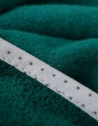 BabyMam Prosop de baie pentru copii prevazut cu capison decorat cu broderie vesela 100 bumbac dimensiune 100 x 100 cm Teddy Bear Green