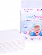 BabyMam Set 10 aleze impermeabile pentru copii utilizare multipla de unica folosinta masura large dimensiune 60 x 90 cm