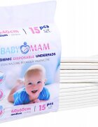 BabyMam Set 15 aleze impermeabile pentru copii utilizare multipla de unica folosinta masura mediu dimensiune 40 x 60 cm