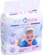 BabyMam Set 15 aleze impermeabile pentru copii utilizare multipla de unica folosinta masura mediu dimensiune 40 x 60 cm