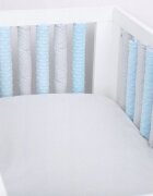 BabyMam Set 20 de protectii individuale pentru patut copii o parte 100 bumbac si cealalta parte din minky moale fixare cu benzi velcro blue