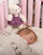 BabyMam Set 20 de protectii individuale pentru patut copii o parte 100 bumbac si cealalta parte din minky moale fixare cu benzi velcro Pink