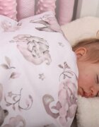 BabyMam Set 20 de protectii individuale pentru patut copii o parte 100 bumbac si cealalta parte din minky moale fixare cu benzi velcro Pink