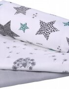BabyMam Set 3 scutece de muselina pentru copii Grey Stars dimensiune 60 x 75 cm