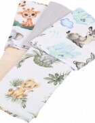 BabyMam Set 5 scutece multifunctionale pentru copii Jungle of Dreams 60 x 80 cm din bumbac tetra 100