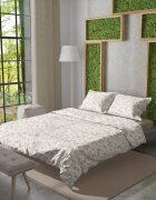 BabyMam Set lenjerie pat copii Secret Garden bumbac 100 compusa din husa de plapuma 140 x 200 cm inchidere cu fermoar si fata de perna 70 x 80 cm