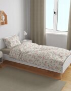 BabyMam Set lenjerie pat copii Secret Garden bumbac 100 compusa din husa de plapuma 140 x 200 cm inchidere cu fermoar si fata de perna 70 x 80 cm