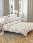 BabyMam Set lenjerie pat copii Secret Garden bumbac 100 compusa din husa de plapuma 140 x 200 cm inchidere cu fermoar si fata de perna 70 x 80 cm