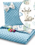 BabyMam Set Paturica 75x100 cm si perna 35x30 cm Minky Wolf in the Forest