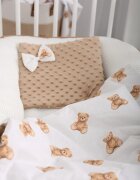 BabyMam Set paturica dubla 75x55 cm si pernuta asortata 25x35 cm pentru copii model minky bej