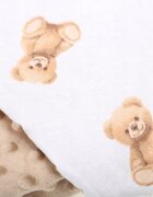 BabyMam Set paturica dubla 75x55 cm si pernuta asortata 25x35 cm pentru copii model minky bej