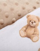 BabyMam Set paturica dubla 75x55 cm si pernuta asortata 25x35 cm pentru copii model minky bej