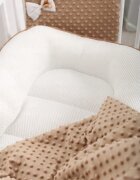 BabyMam Set paturica dubla 75x55 cm si pernuta asortata 25x35 cm pentru copii model minky bej