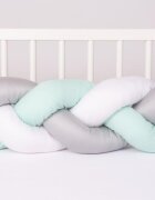 BABYMATEX Protectie laterala Bumper impletit The Braid Mint 2 m inaltime 16 cm material exterior din bumbac satinat umplutura antialergica din fibre siliconate