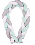 BABYMATEX Protectie laterala Bumper impletit The Braid Mint 2 m inaltime 16 cm material exterior din bumbac satinat umplutura antialergica din fibre siliconate