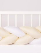 BABYMATEX Protectie laterala din bumbac Bumper impletit The Braid Beige 2 m inaltime 16 cm material exterior din bumbac satinat umplutura antialergica din fibre siliconateantialergica din fibre siliconate