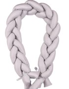 BABYMATEX Protectie laterala din bumbac Bumper impletit The Braid Grey 2 m inaltime 16 cm material exterior din bumbac satinat umplutura antialergica din fibre siliconate