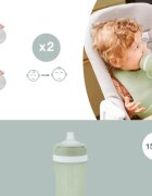 BABYMOOV Sticla ergonomica din silicon verde capacitate 150 ml