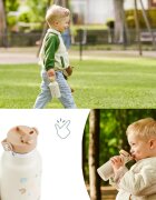 BABYMOOV Sticla termoizolanta din inox Little explorer animal print ivory