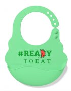 BABYONO Baveta din silicon ajustabila verde