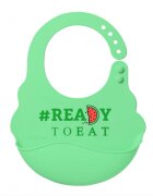 BABYONO Baveta din silicon ajustabila verde