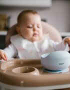 BABYONO Bol din silicon cu ventuza pentru copii albastru