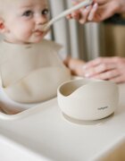 BABYONO Bol din silicon cu ventuza pentru copii crem