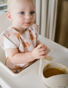 BABYONO Bol din silicon cu ventuza pentru copii crem