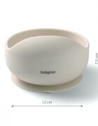 BABYONO Bol din silicon cu ventuza pentru copii crem