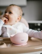 BABYONO Bol din silicon cu ventuza pentru copii roz