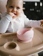 BABYONO Bol din silicon cu ventuza pentru copii roz