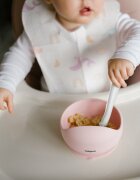 BABYONO Bol din silicon cu ventuza pentru copii roz