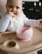BABYONO Bol din silicon cu ventuza pentru copii roz