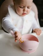 BABYONO Bol din silicon cu ventuza pentru copii roz