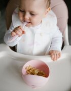 BABYONO Bol din silicon cu ventuza pentru copii roz