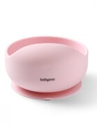 BABYONO Bol din silicon cu ventuza pentru copii roz